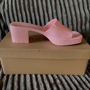 Steve Madden Harlin Jelly Block-Heel Sandals Pink